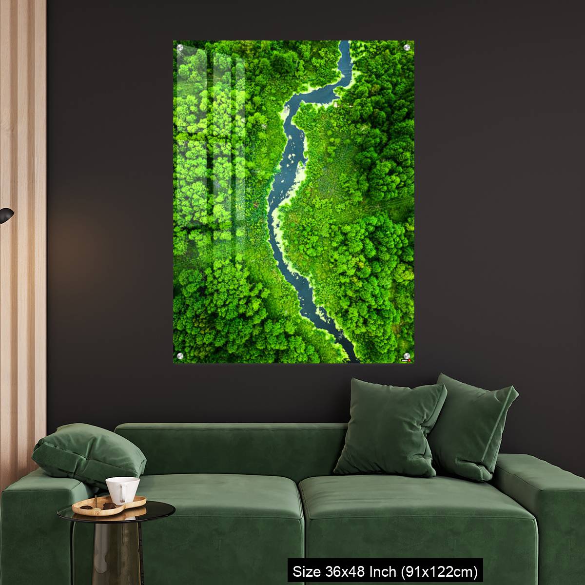 OMGs Acrylic Wall Decor – Top view of green algae on river in spring, Poland - Image 4