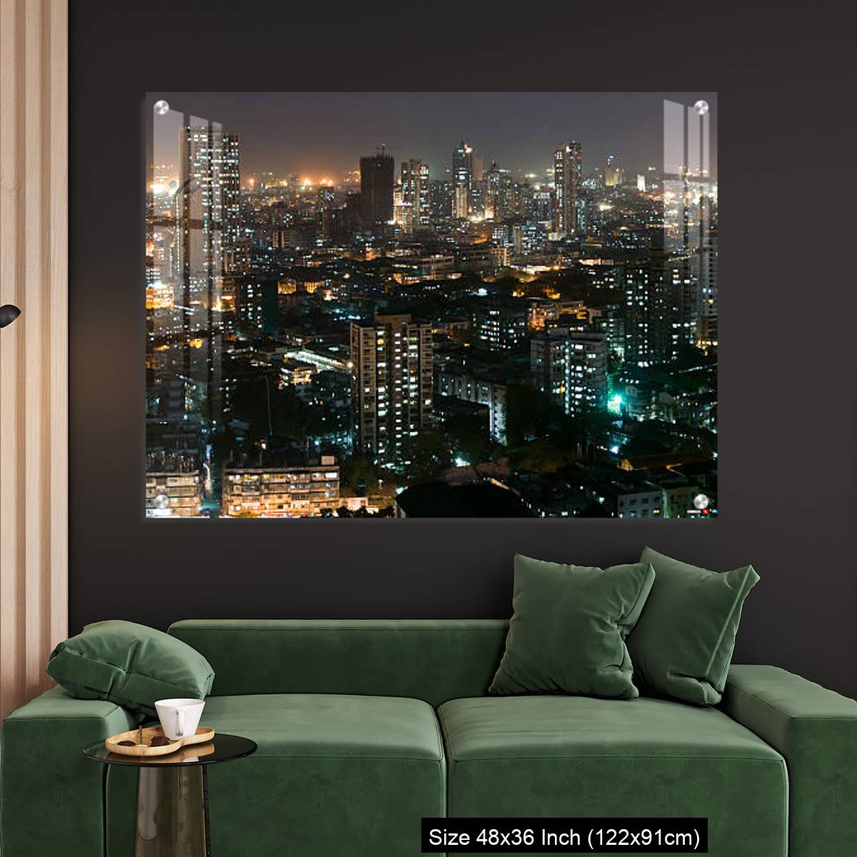 OMGs Acrylic Wall Decor – Ariel view of Mumbai, with all its beauty at night - Image 4