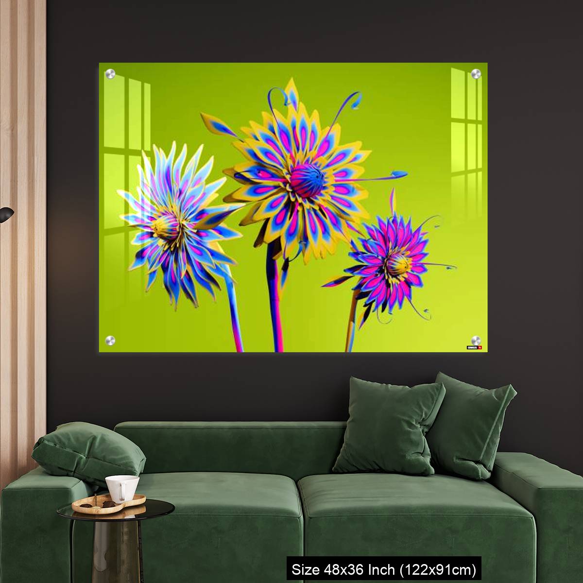OMGs Acrylic Wall Decor – Artificial Multicolor CGI Abstract flowers_stock photo - Image 4