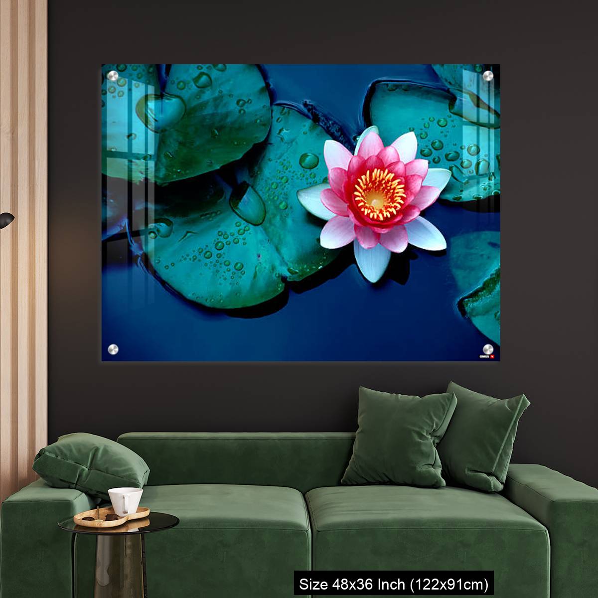 OMGs Acrylic Wall Decor – Brightly colored water lily floating on a stil pond - Image 4