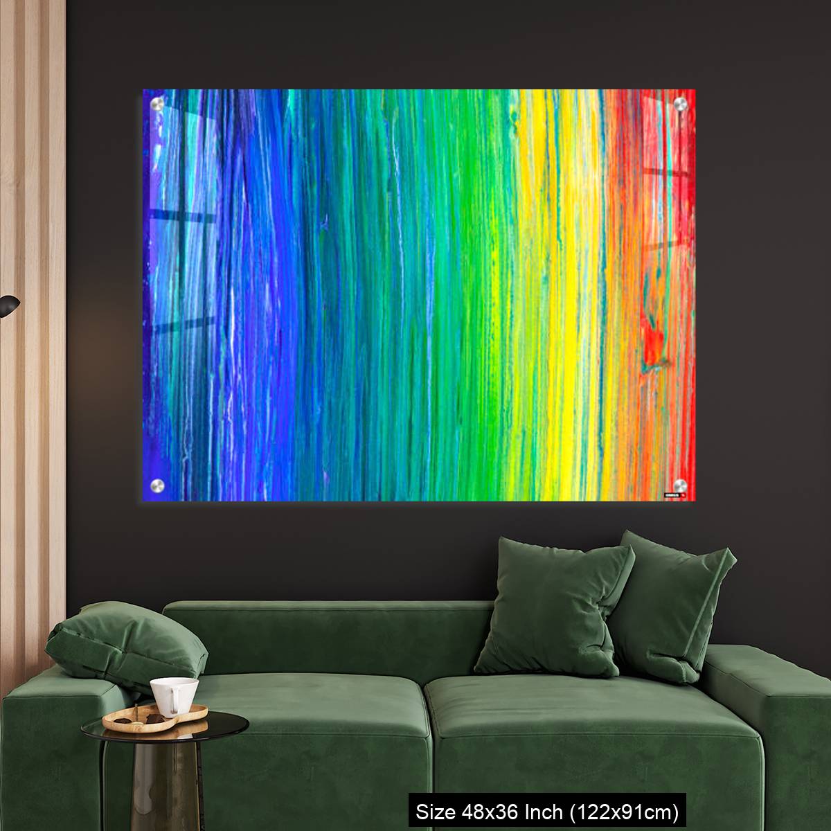 OMGs Acrylic Wall Decor – Brush stroke in rainbow colors colorful background. Symbol of childhood or equality - Image 4
