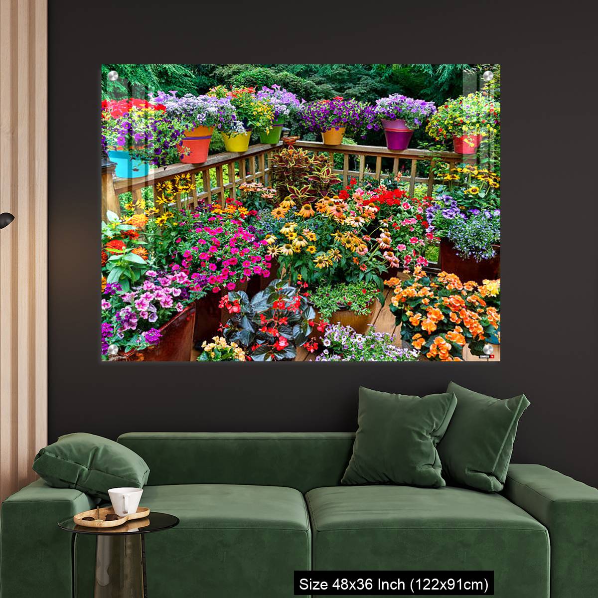 OMGs Acrylic Wall Decor – Colorful flowers and pots on deck - Image 4