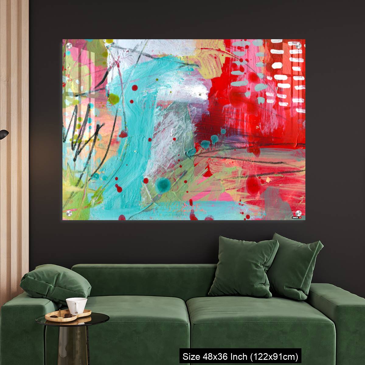 OMGs Acrylic Wall Decor – Detail of modern abstract mixed media art - Image 4