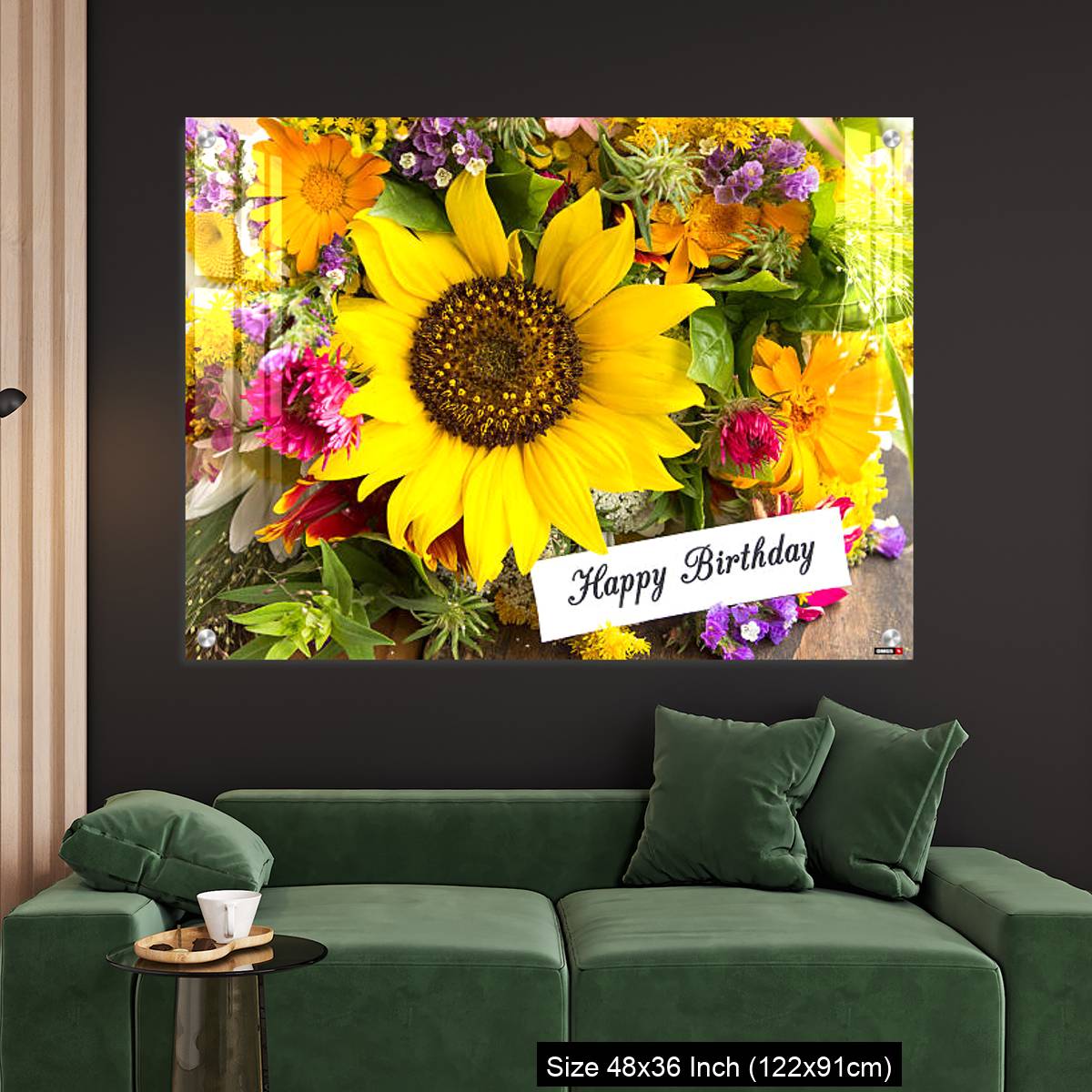 OMGs Acrylic Wall Decor – Happy Birthday Card with Bouquet of Summer Flowers - Image 4