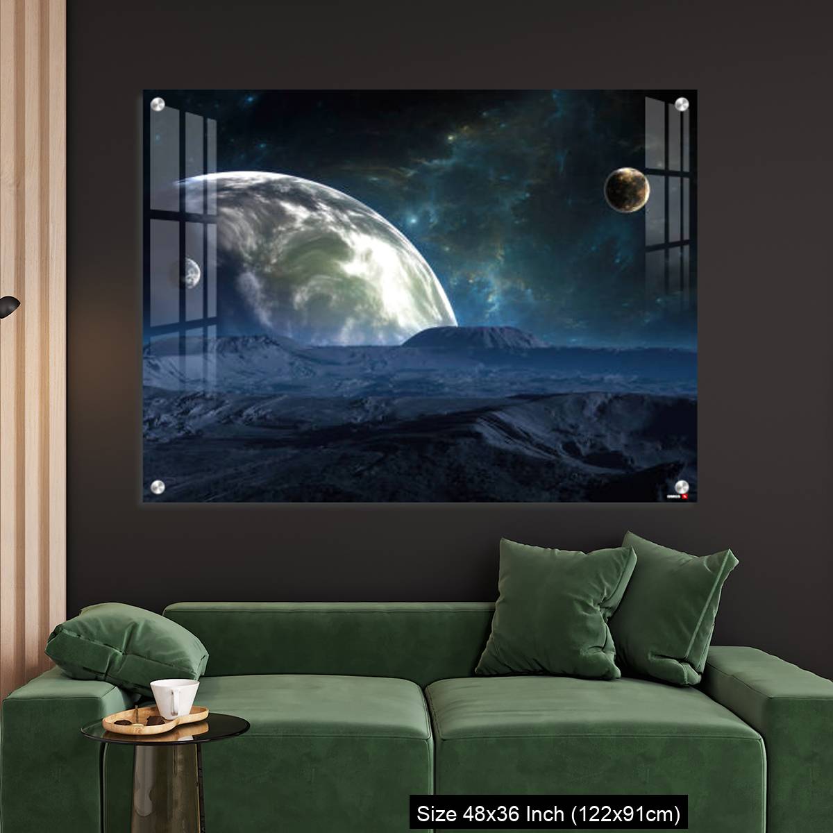 OMGs Acrylic Wall Decor – New Exoplanet or Extrasolar planet with atmosphere and moon - Image 4