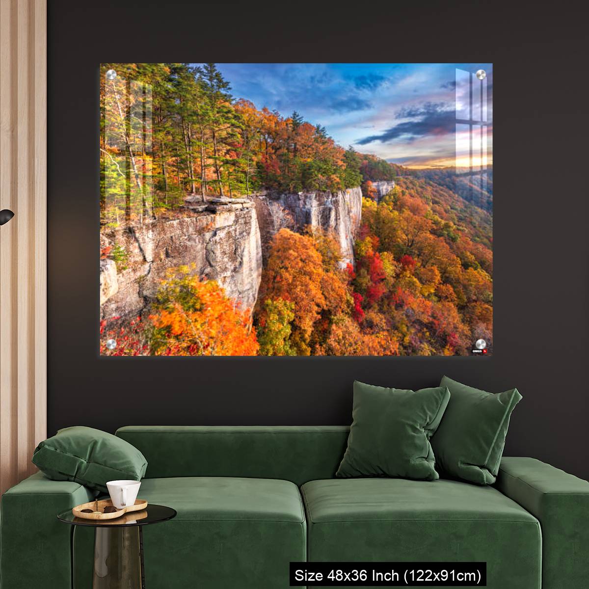 OMGs Acrylic Wall Decor – New River Gorge, West Virgnia, USA autumn morning - Image 4