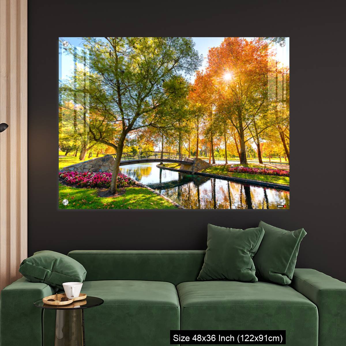 OMGs Acrylic Wall Decor – Rymill Park with bridge over the pond in Adelaide city - Image 4