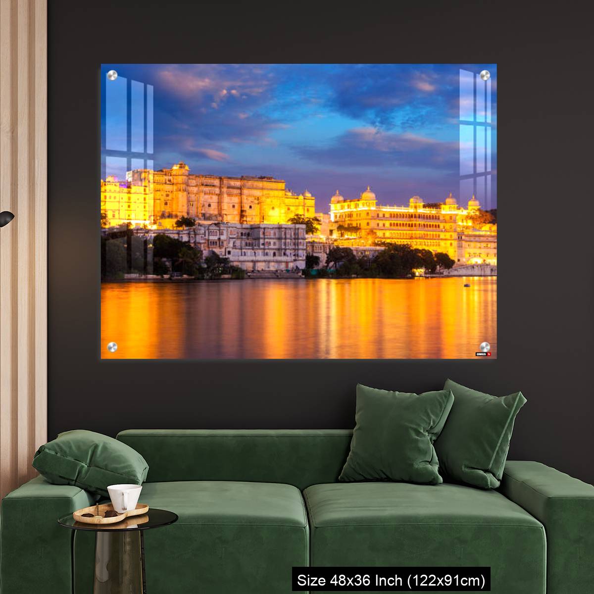 OMGs Acrylic Wall Decor – Udaipur City Palace in the evening view. Udaipur, India - Image 4