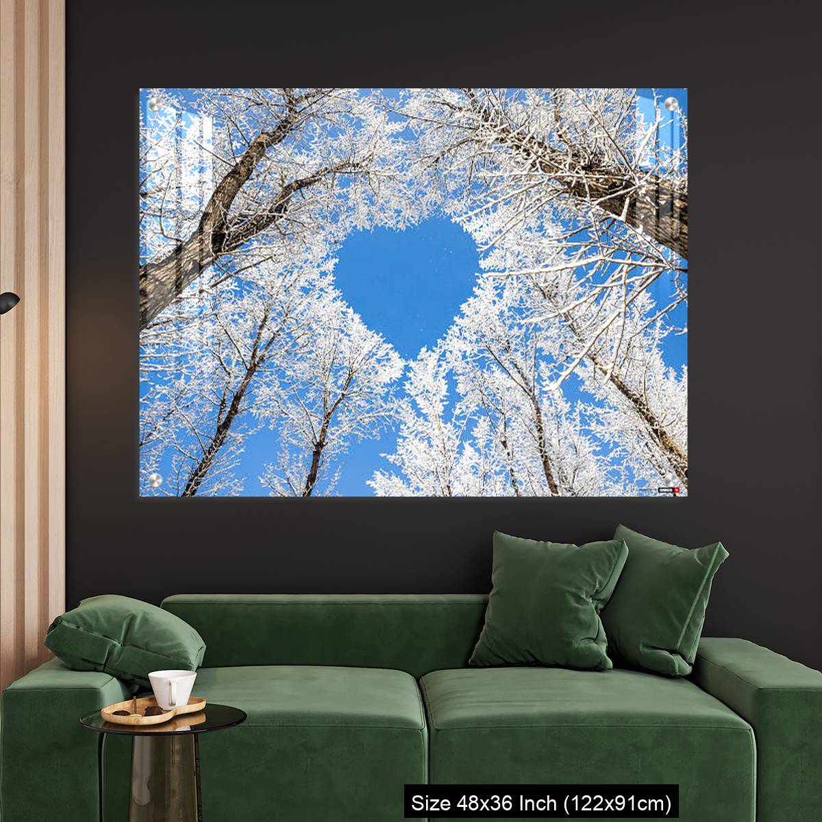 OMGs Acrylic Wall Decor – Winter landscape,branches form a heart-shaped pattern - Image 4