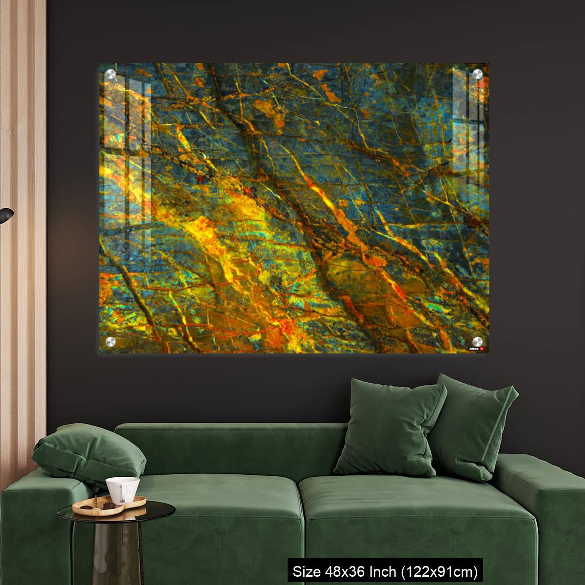 OMGs Acrylic Wall Decor – Yellow orange blue abstract grunge background - Image 4