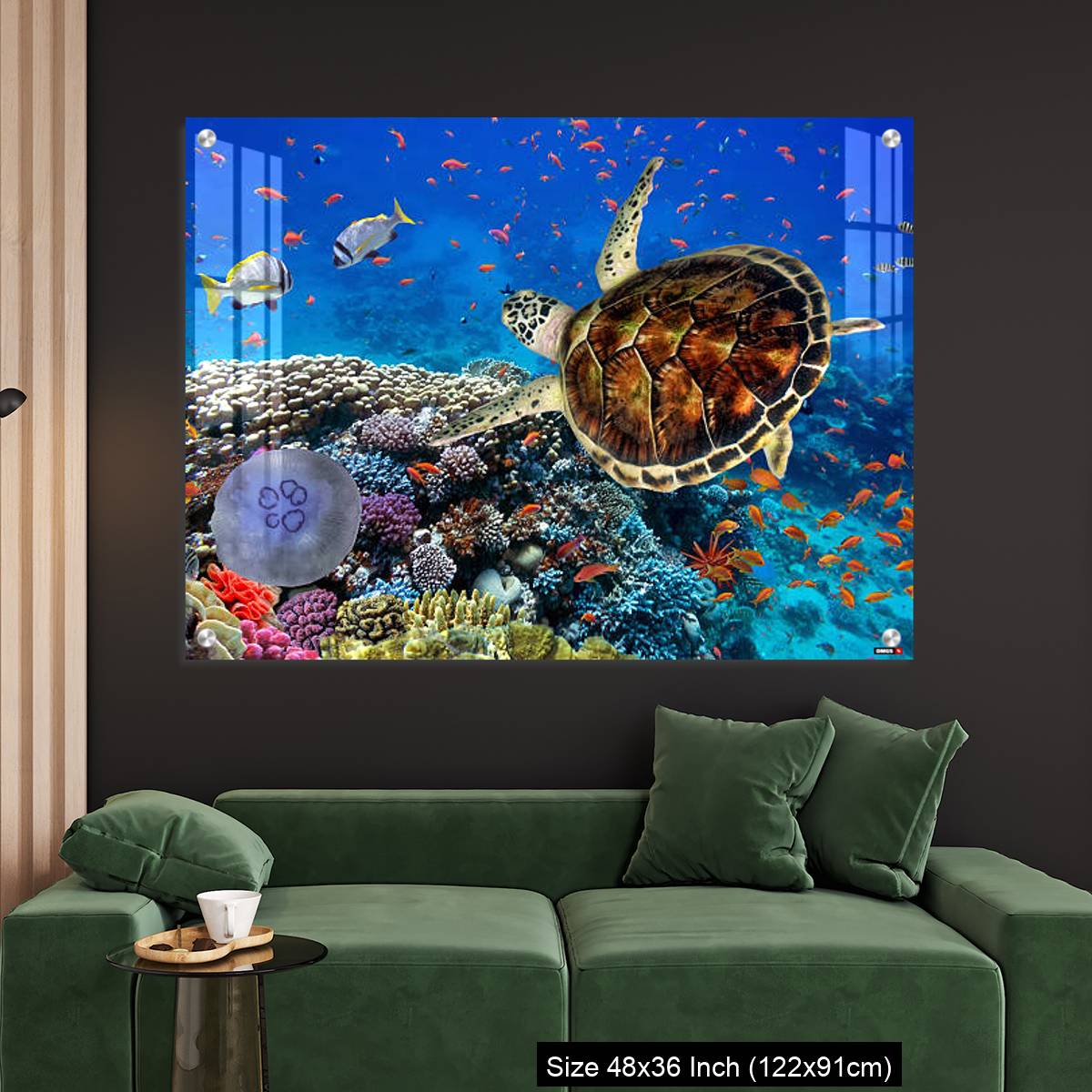 OMGs Acrylic Wall Decor – colorful coral reef with many fishes and sea turtle - Image 4