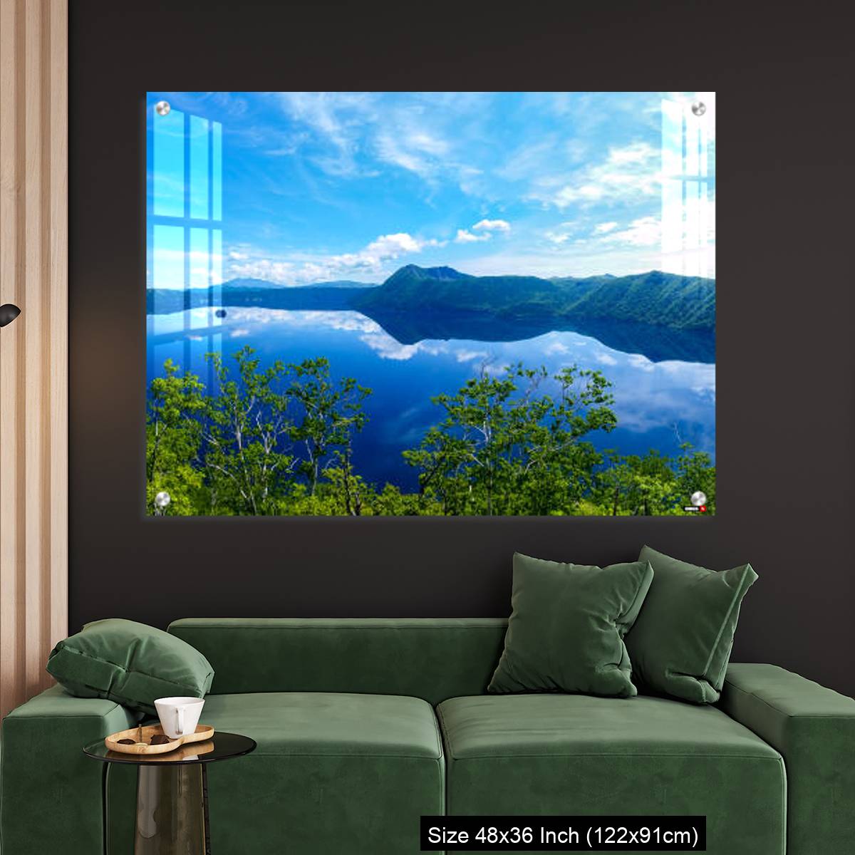 OMGs Acrylic Wall Decor – panoramic view of a lake reflecting sky. Lake Mashu,Akan National Park,Japan. - Image 4