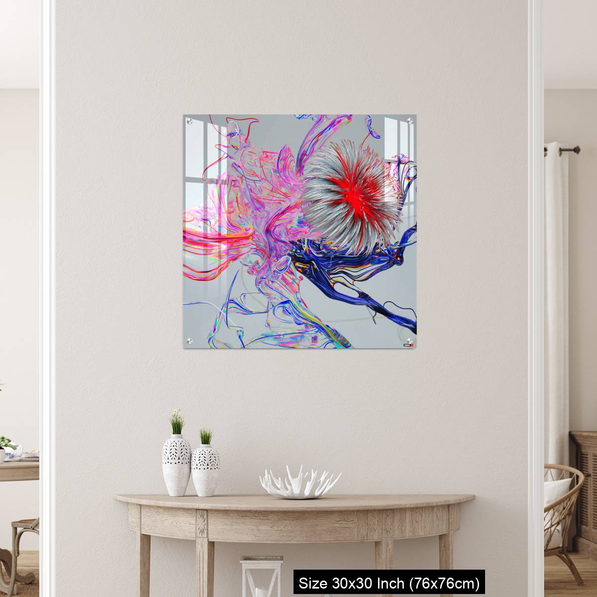 OMGs Acrylic Wall Decor – Flower abstract 3D color wired glass  background - Image 5