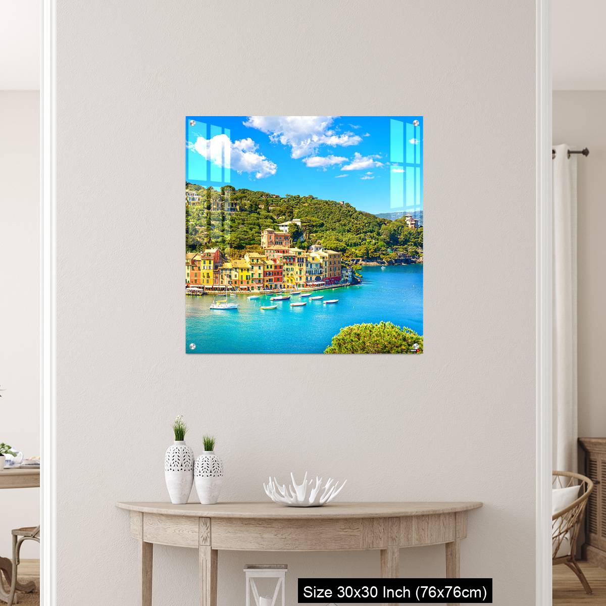OMGs Acrylic Wall Decor – Portofino luxury village landmark, panoramic aerial view. - Image 5