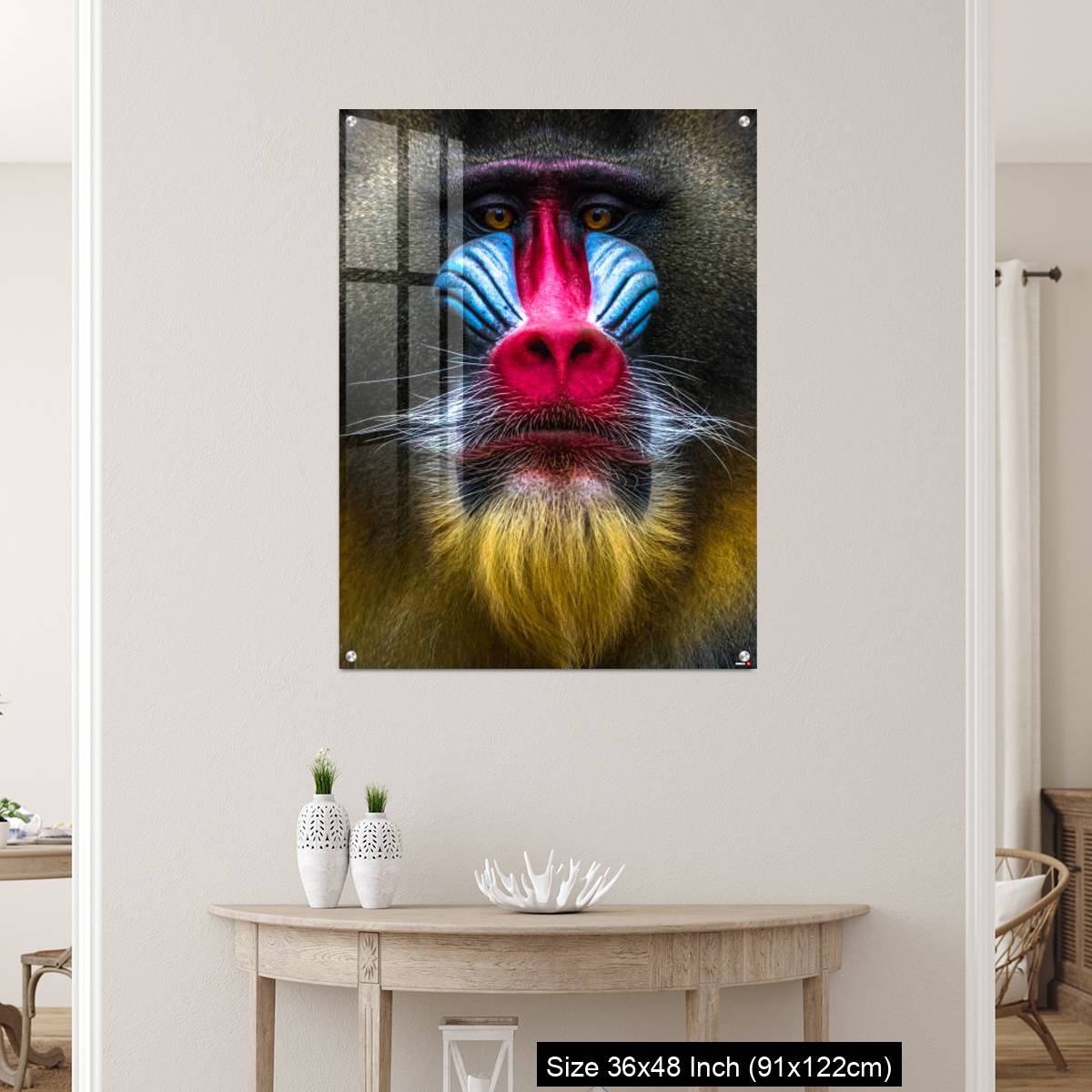 OMGs Acrylic Wall Decor – Full colors rainbow of mandrill monkey face - Image 5