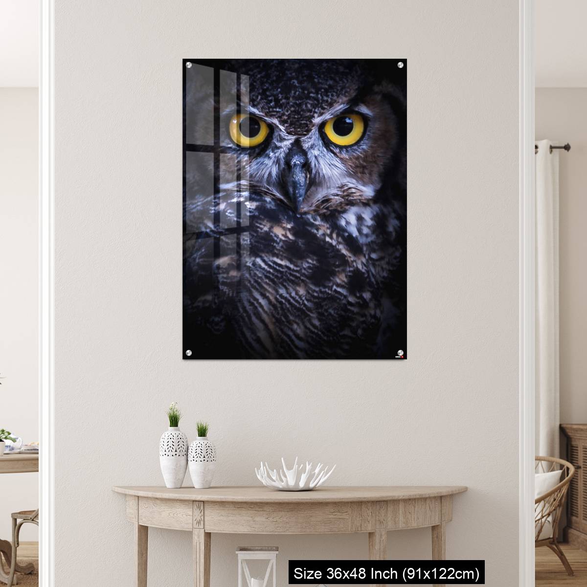 OMGs Acrylic Wall Decor – Intense Eye Contact from a Great-Horned Owl - Image 5
