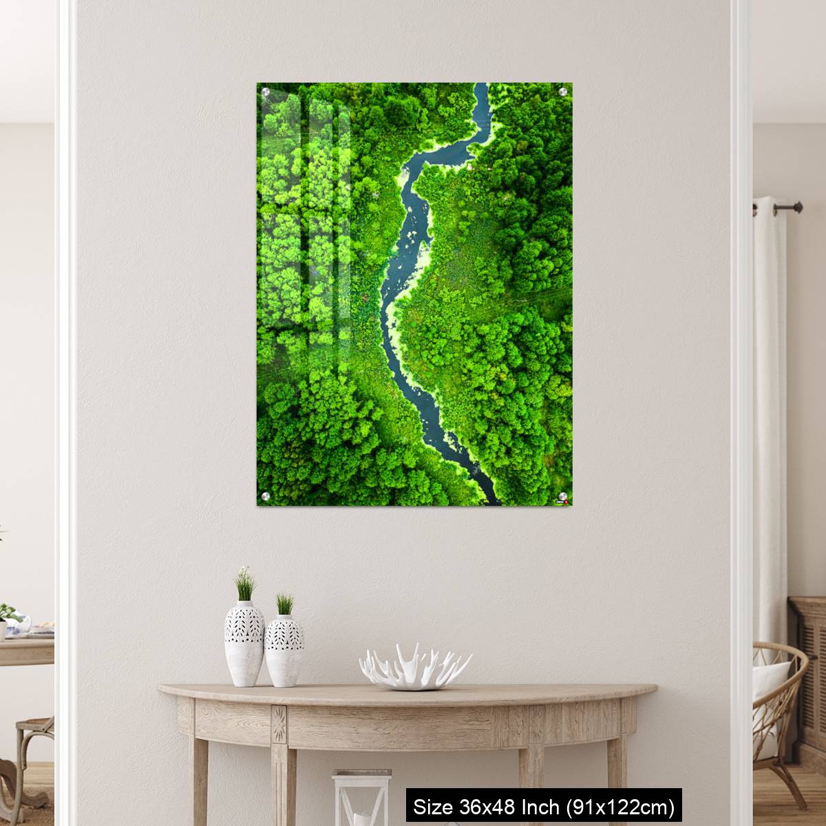 OMGs Acrylic Wall Decor – Top view of green algae on river in spring, Poland - Image 5
