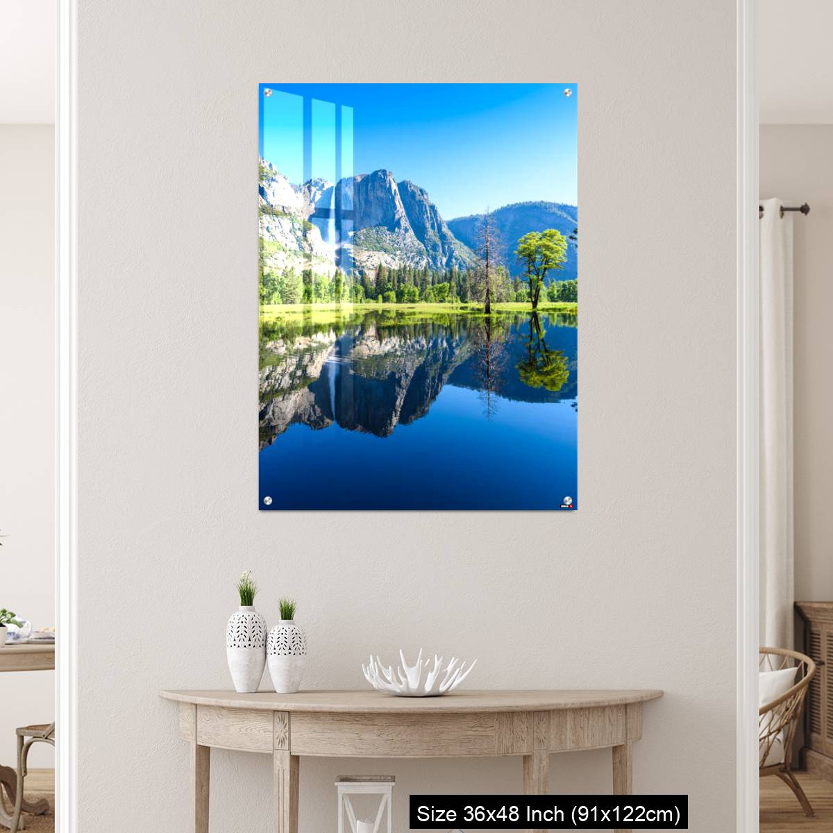OMGs Acrylic Wall Decor – Reflection in Merced River of Yosemite waterfalls and beautiful mountain California, USA - Image 5