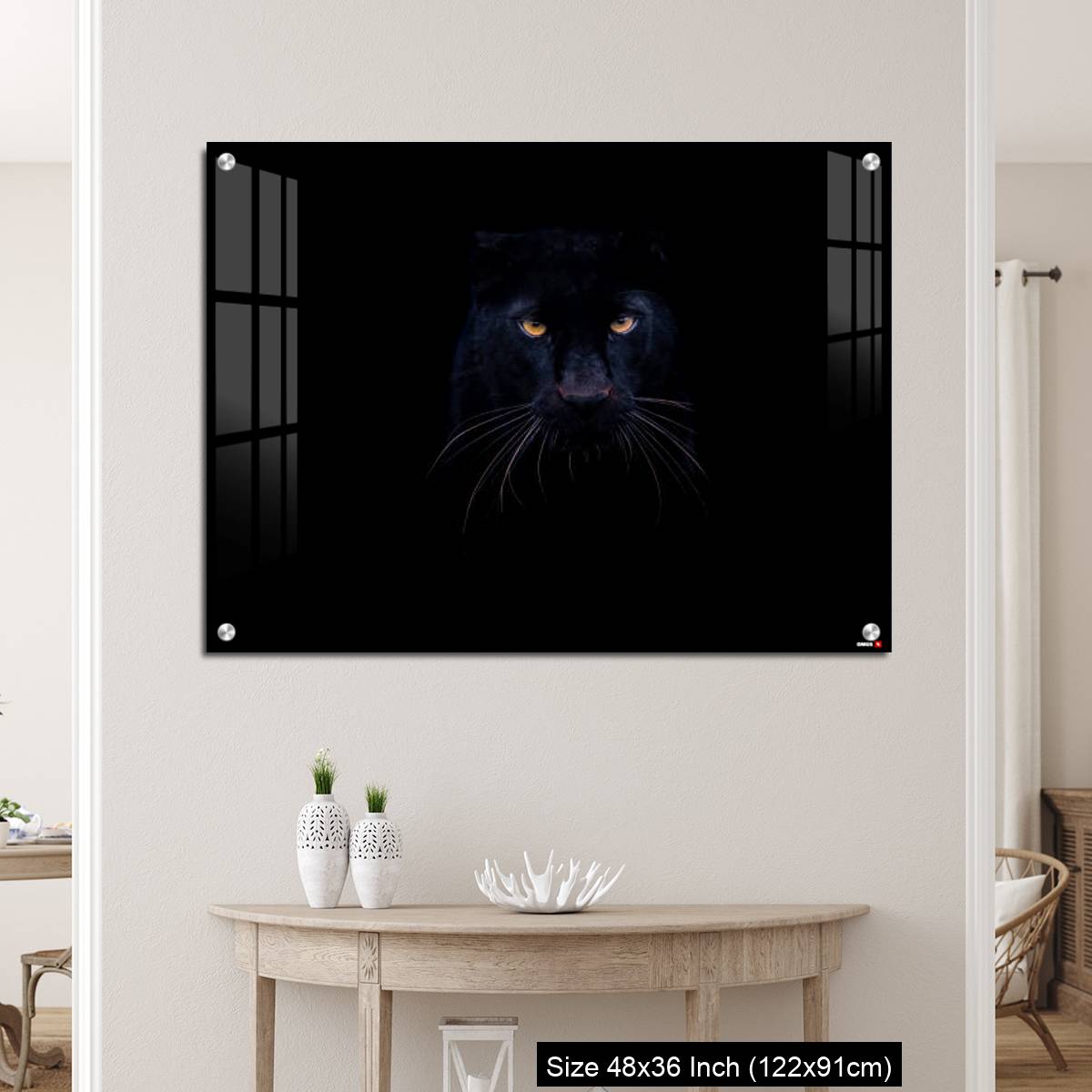 OMGs Acrylic Wall Decor – A black panther with a black background - Image 5