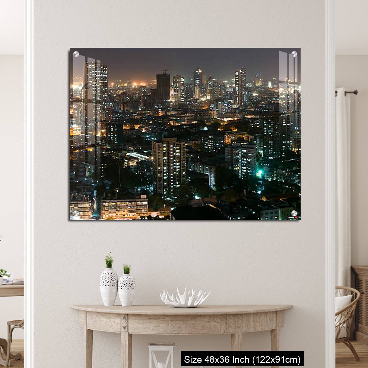 OMGs Acrylic Wall Decor – Ariel view of Mumbai, with all its beauty at night - Image 5