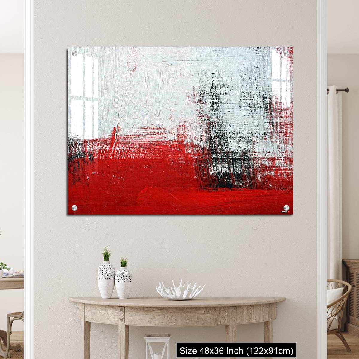 OMGs Acrylic Wall Decor – Black, white, red acrylic paint on metal surface. - Image 5