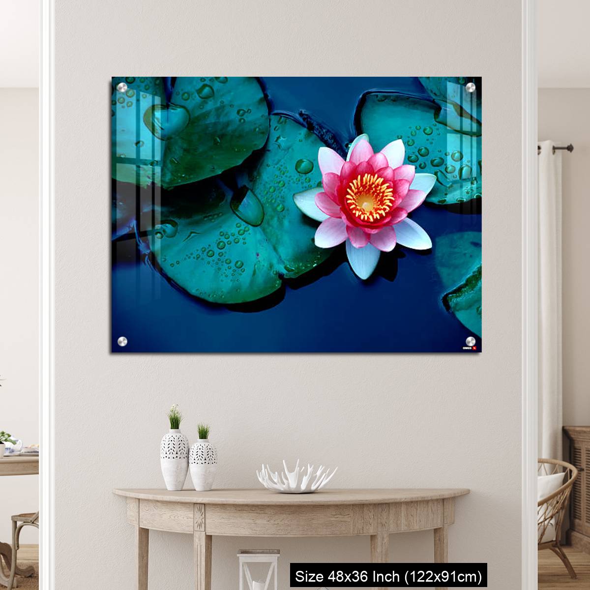 OMGs Acrylic Wall Decor – Brightly colored water lily floating on a stil pond - Image 5