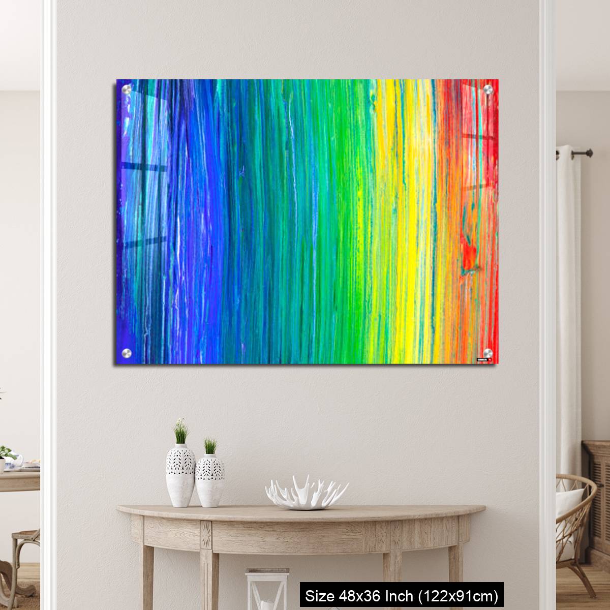 OMGs Acrylic Wall Decor – Brush stroke in rainbow colors colorful background. Symbol of childhood or equality - Image 5