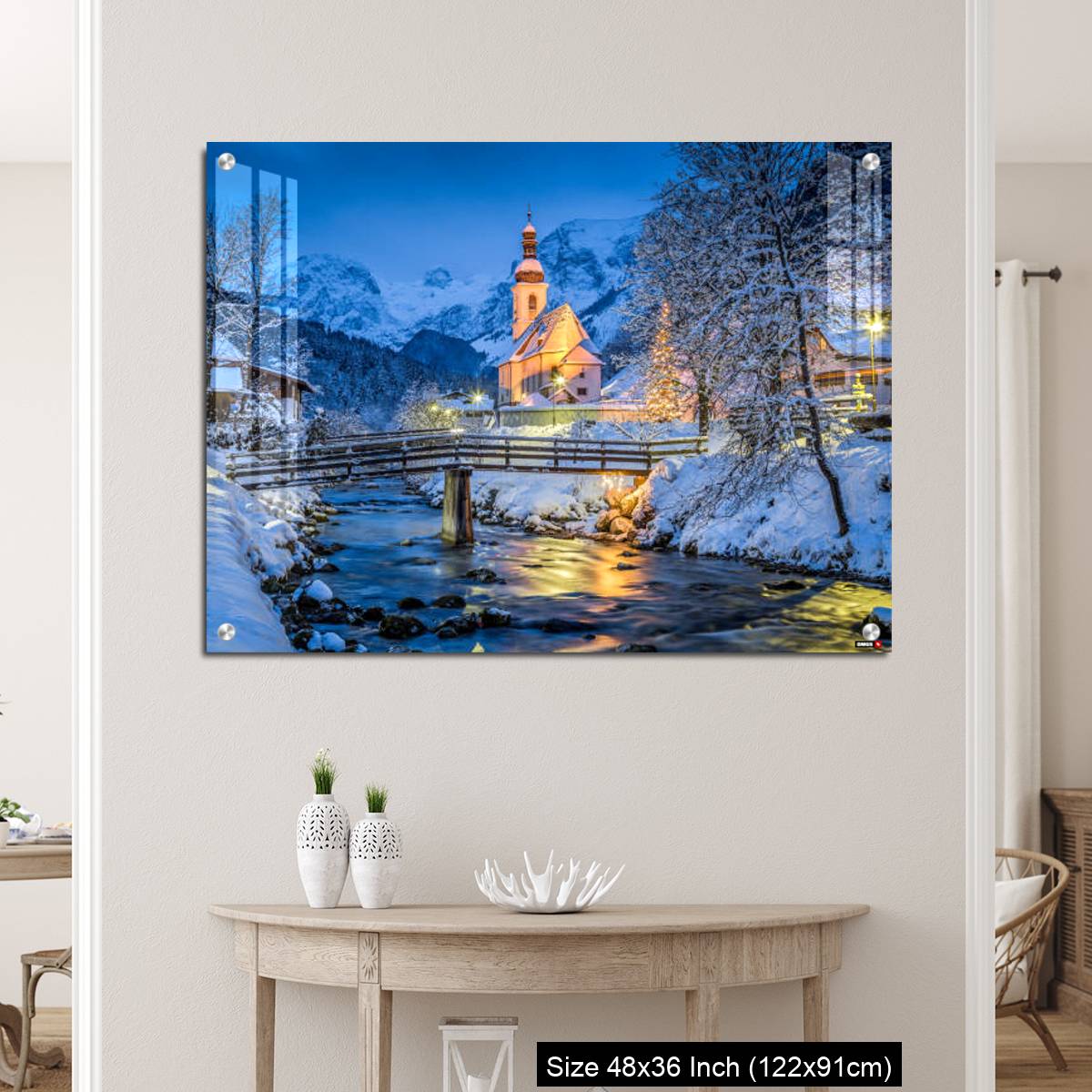 OMGs Acrylic Wall Decor – Church of Ramsau in winter twilight, Bavaria, Germany - Image 5