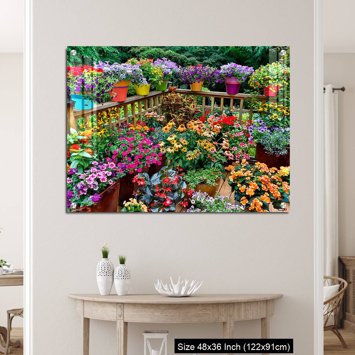 OMGs Acrylic Wall Decor – Colorful flowers and pots on deck - Image 5