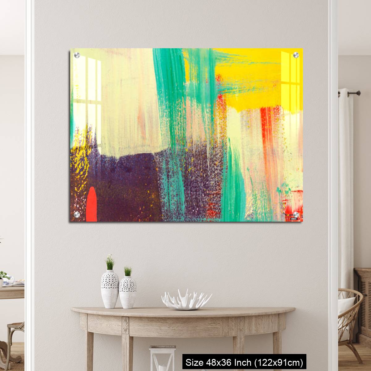 OMGs Acrylic Wall Decor – Colorful painted on concrete wall. Abstract background. - Image 5