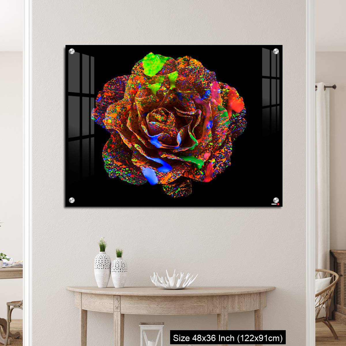 OMGs Acrylic Wall Decor – Flower on Color ink illuminating with black light - Image 5