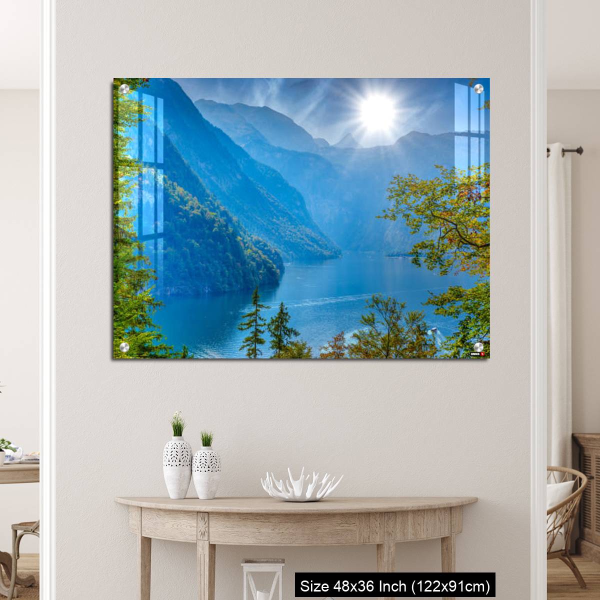 OMGs Acrylic Wall Decor – Forest window with view on lake near Schoenau am Koenigssee - Image 5