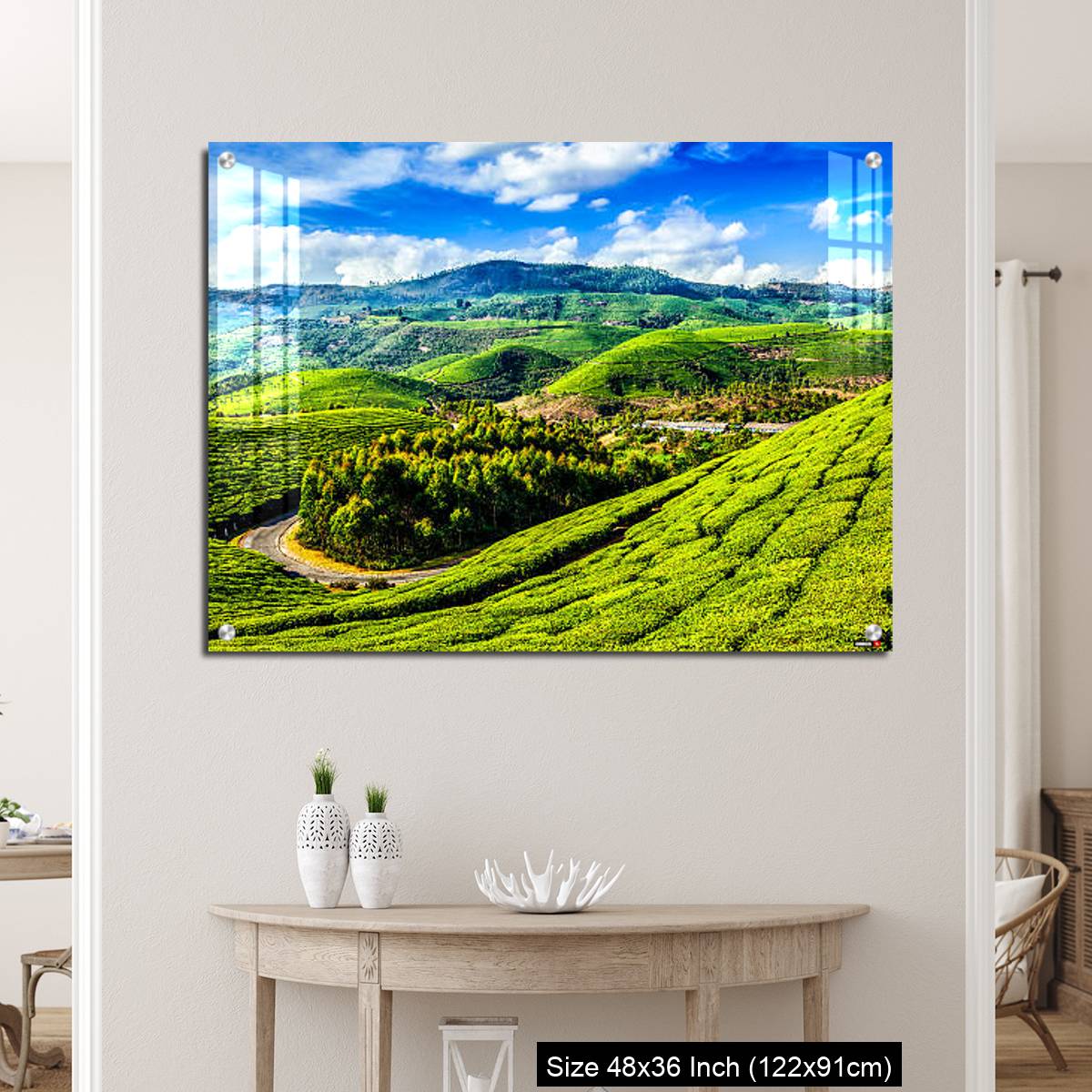 OMGs Acrylic Wall Decor – Green tea plantations in Munnar, Kerala, India - Image 5
