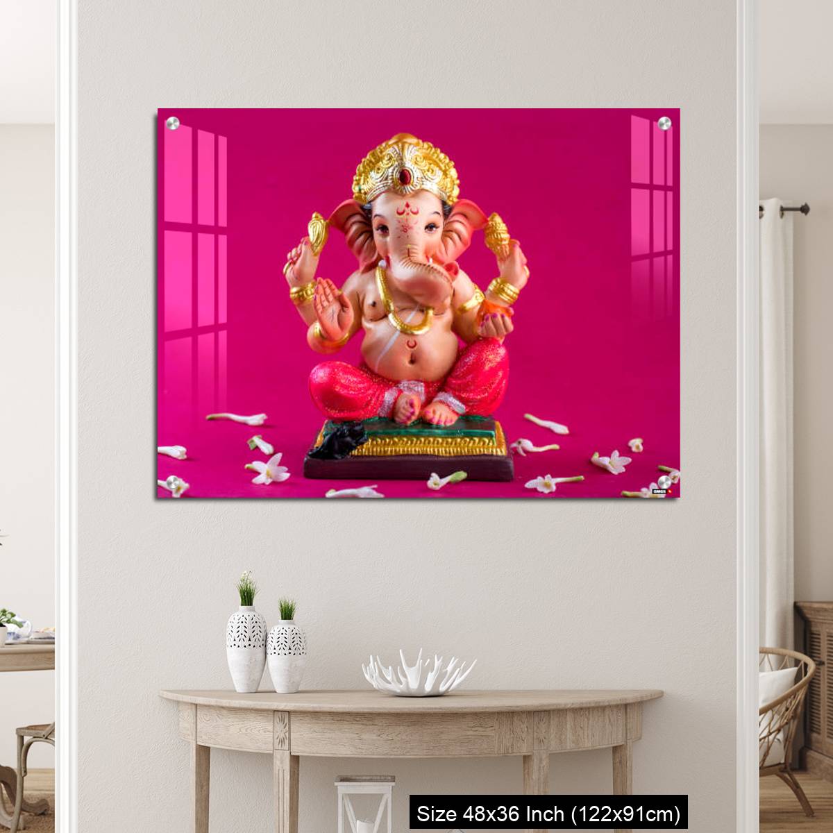 OMGs Acrylic Wall Decor – Ganesha Idol on pink background. - Image 5
