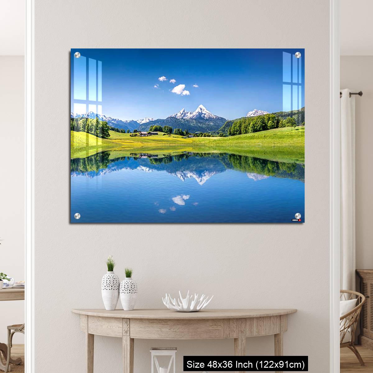 OMGs Acrylic Wall Decor – Idyllic summer landscape with mountain lake in the Alps - Image 5