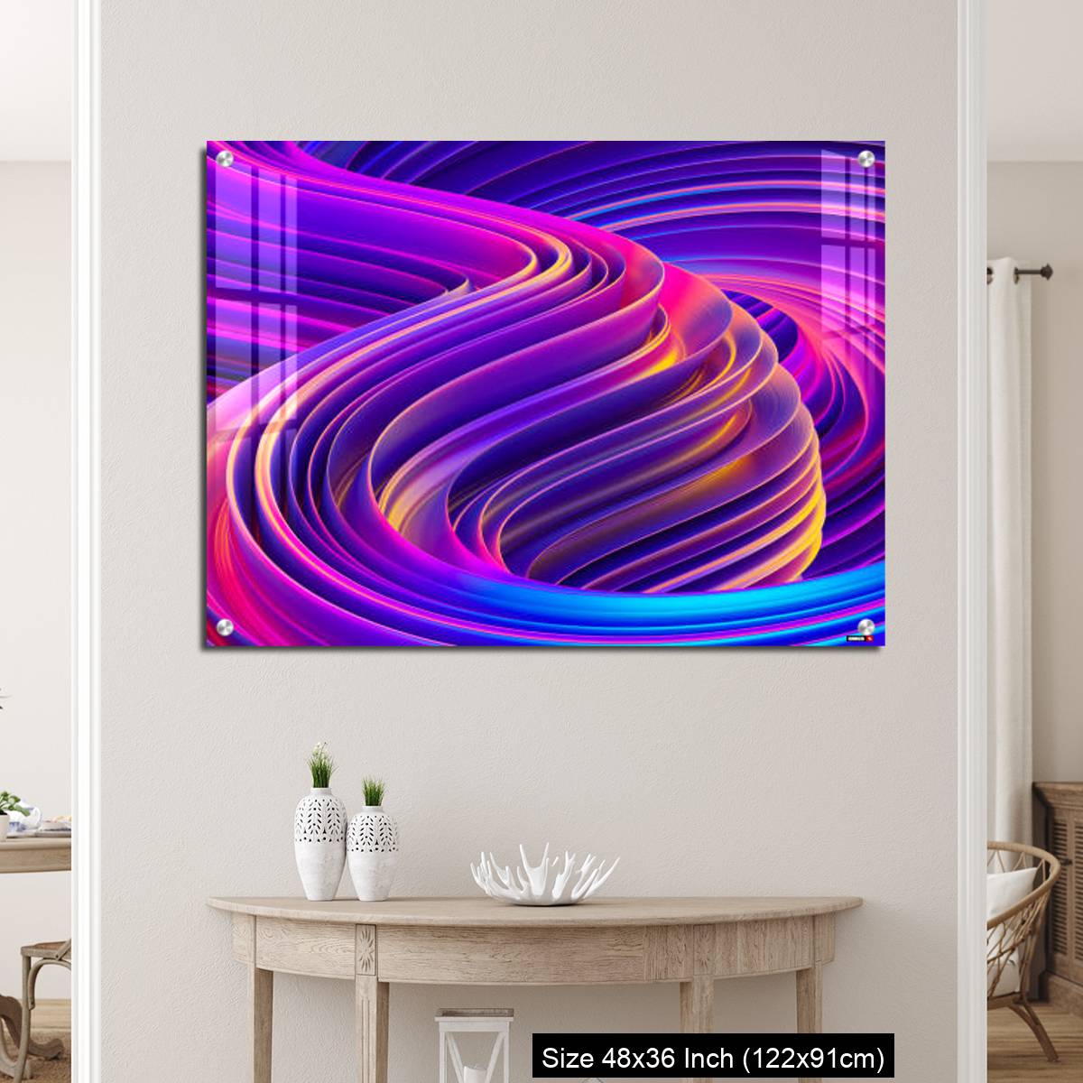 OMGs Acrylic Wall Decor – Liquid shapes abstract holographic 3D wavy background - Image 5
