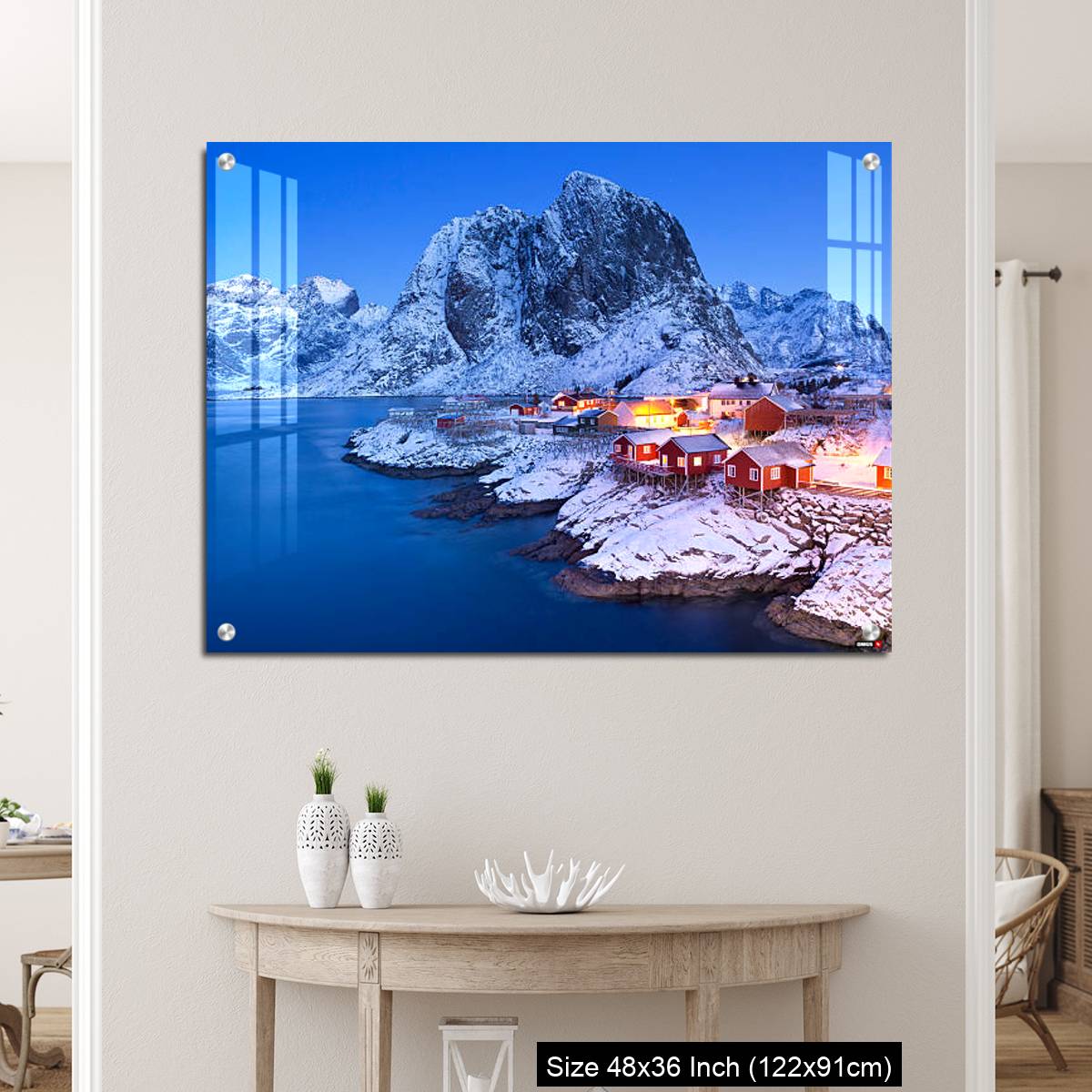 OMGs Acrylic Wall Decor – Norwegian fisherman's cabins on the Lofoten at dawn in winter - Image 5