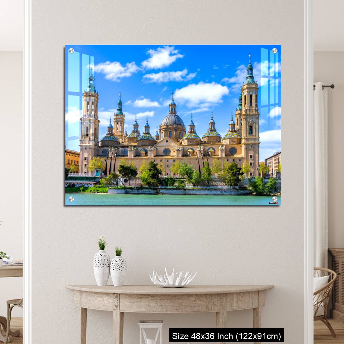 OMGs Acrylic Wall Decor – The Basilica of Our Lady of the Pillar seen from the Ebro river - Image 5