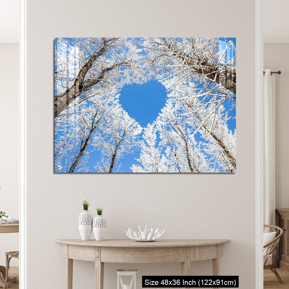 OMGs Acrylic Wall Decor – Winter landscape,branches form a heart-shaped pattern - Image 5