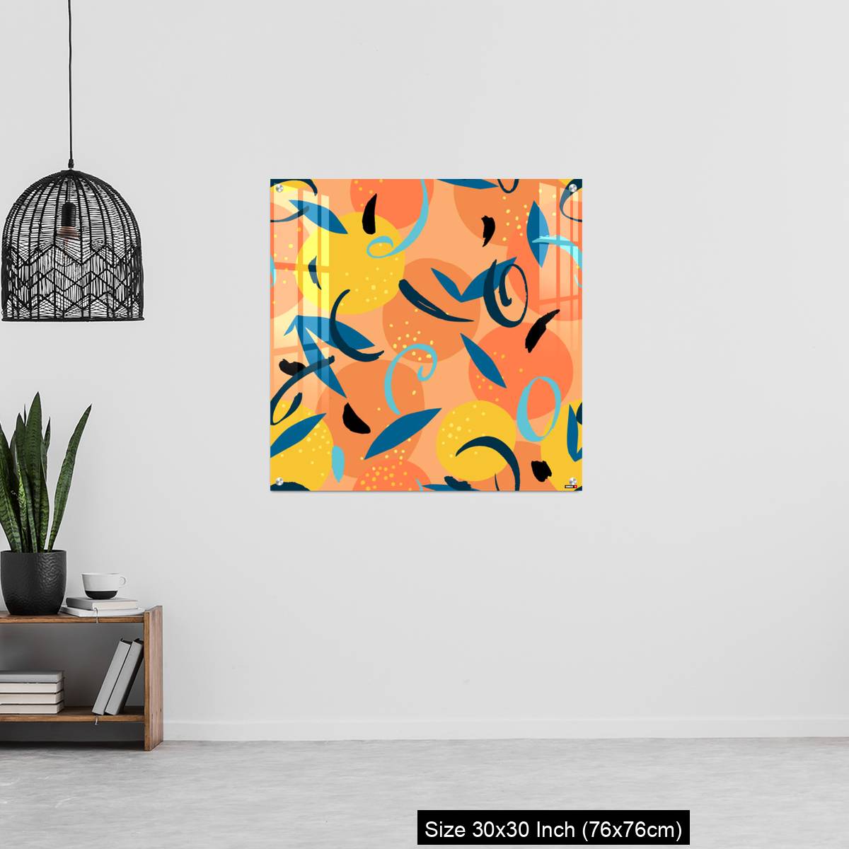 OMGs Acrylic Wall Decor – Floral Fruit seamless pattern made of oranges with leaves - Image 6