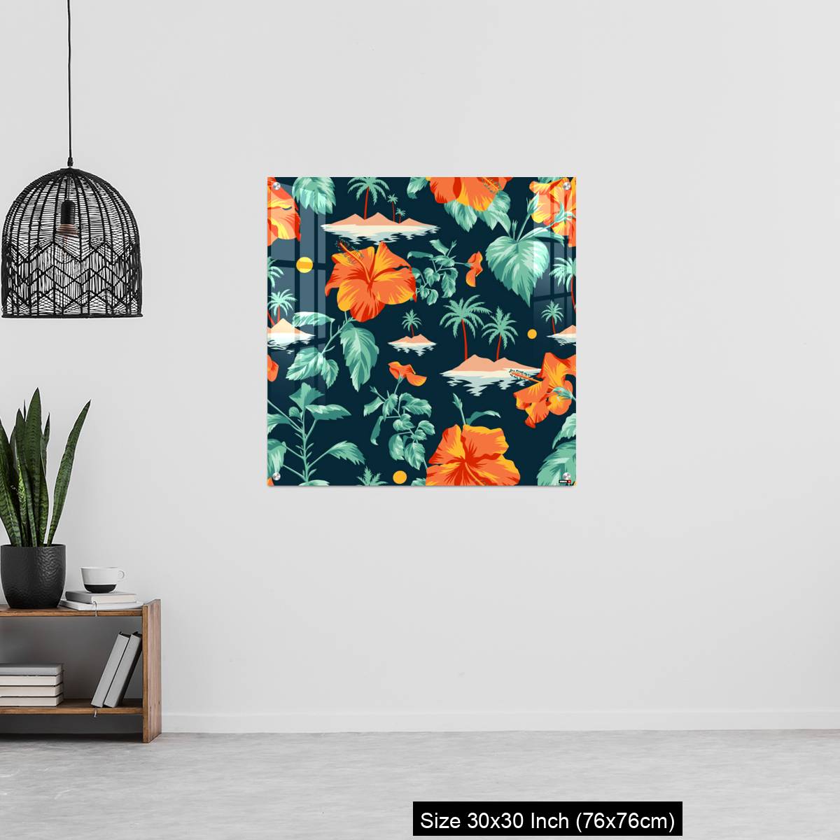 OMGs Acrylic Wall Decor – Floral seamless pattern with Chinese Hibiscus rose flowers. - Image 6