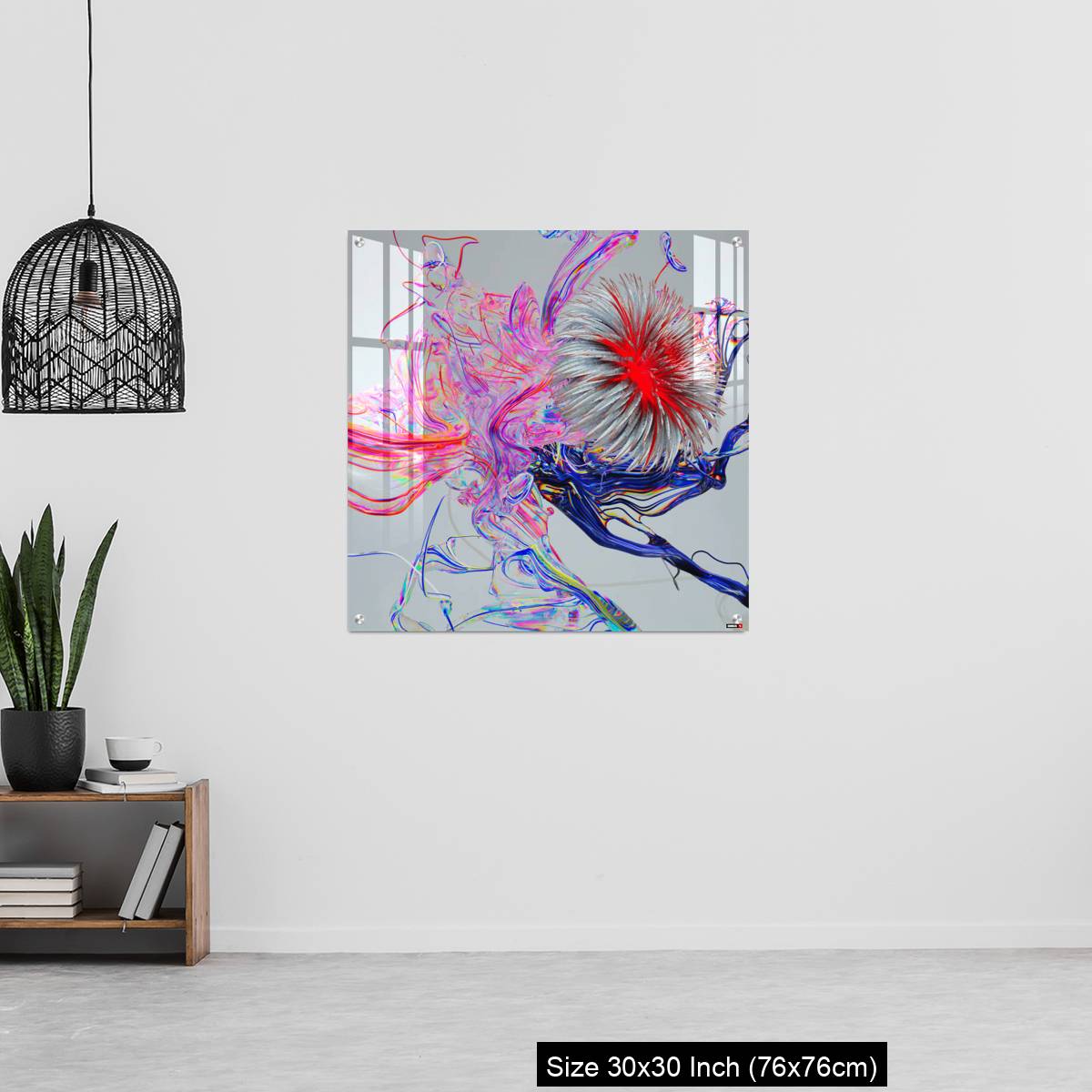 OMGs Acrylic Wall Decor – Flower abstract 3D color wired glass  background - Image 6