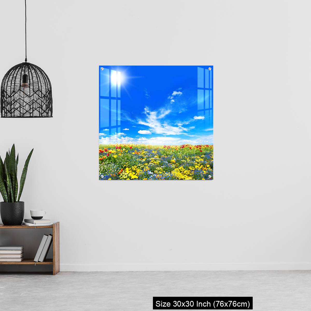 OMGs Acrylic Wall Decor – Meadow with colorful spring flowers. Tulips - Image 6