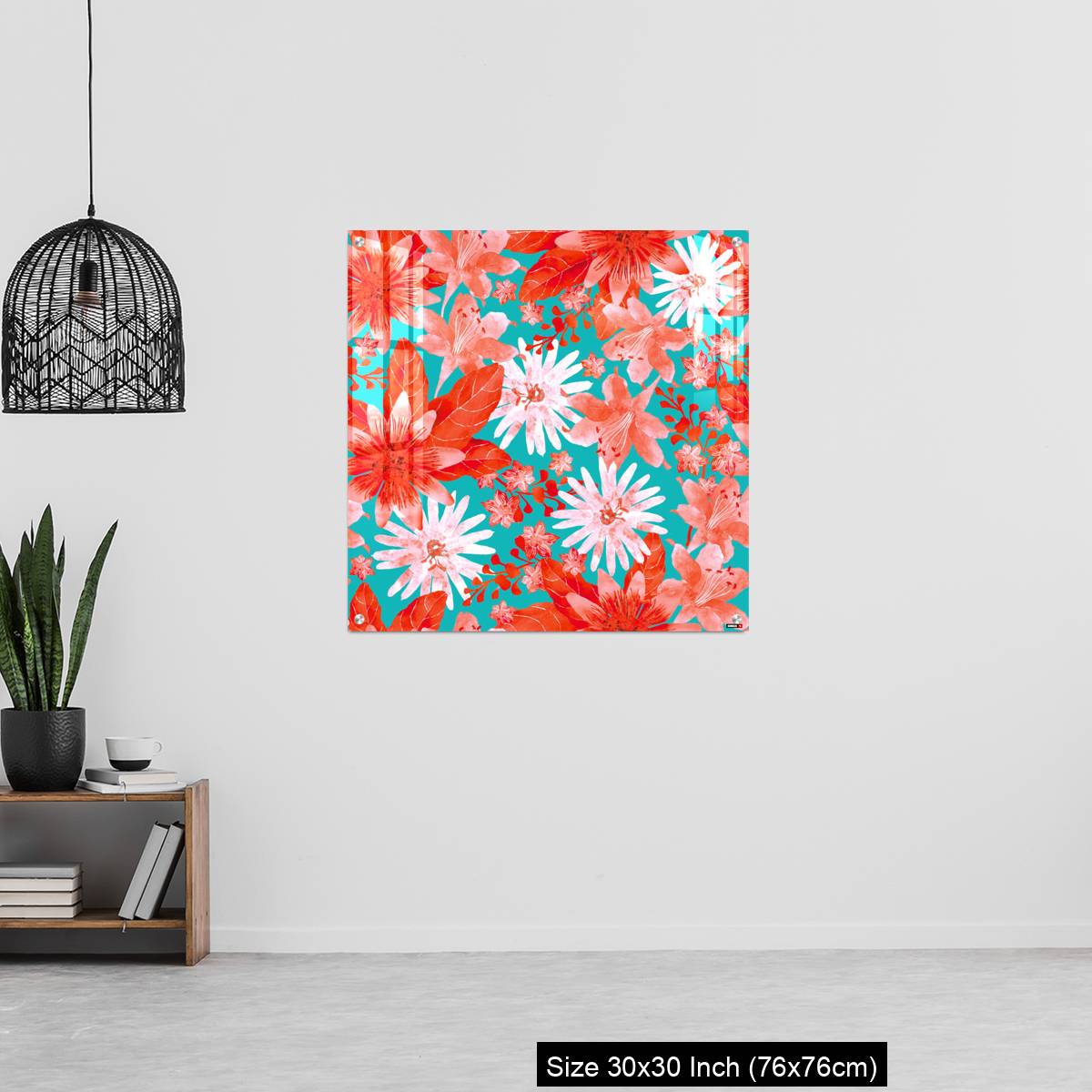 OMGs Acrylic Wall Decor – Seamless pattern with Assorted Red Flowers - Image 6