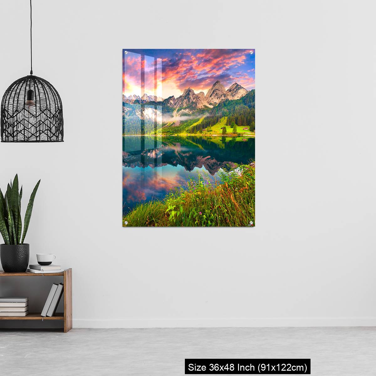 OMGs Acrylic Wall Decor – Colorful summer sunrise on the Vorderer Gosausee lake - Image 6