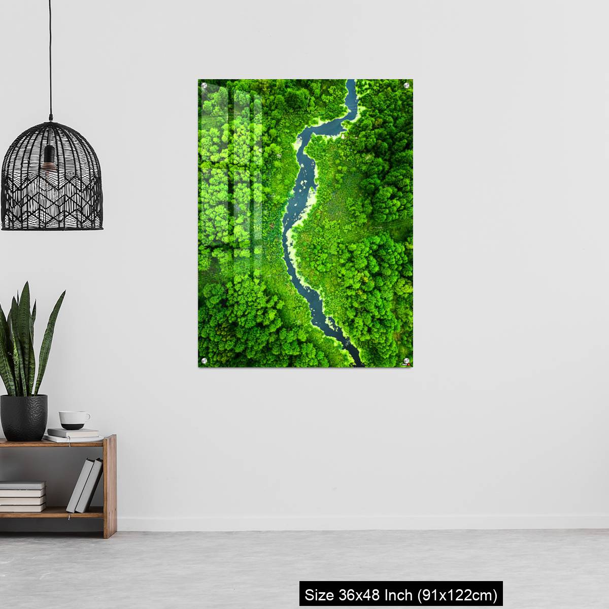 OMGs Acrylic Wall Decor – Top view of green algae on river in spring, Poland - Image 6