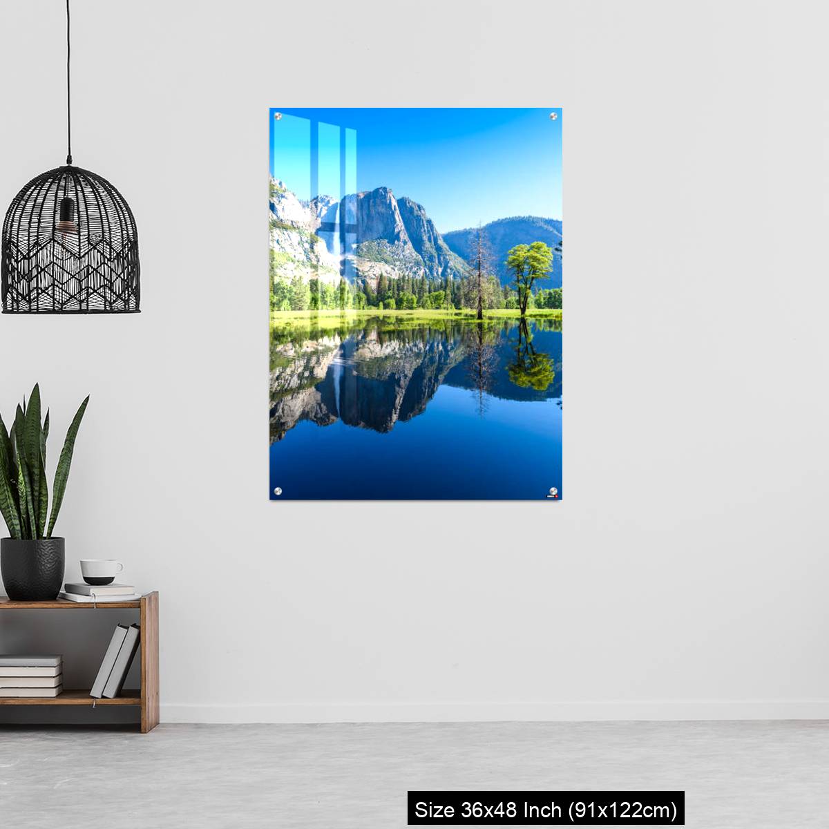OMGs Acrylic Wall Decor – Reflection in Merced River of Yosemite waterfalls and beautiful mountain California, USA - Image 6