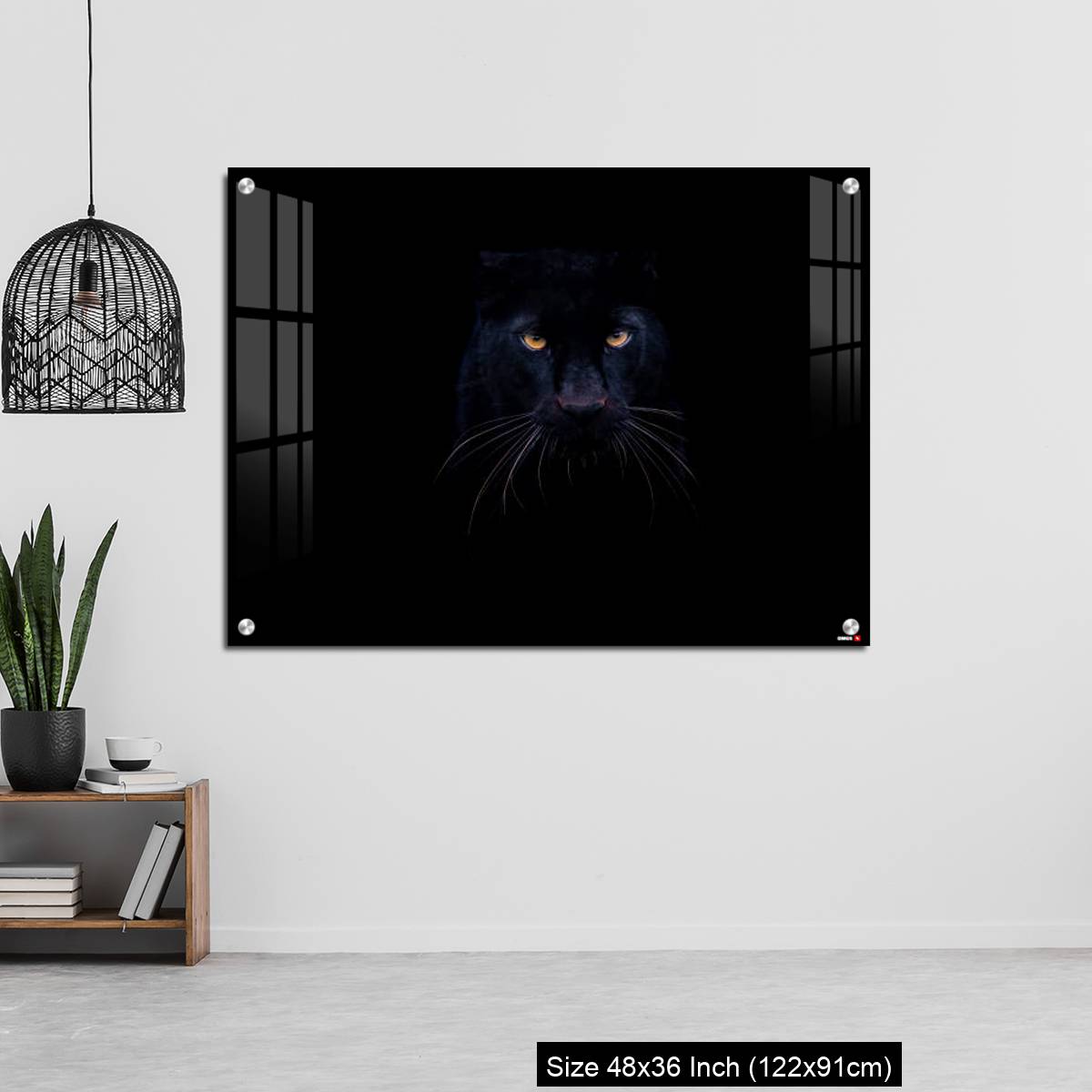 OMGs Acrylic Wall Decor – A black panther with a black background - Image 6