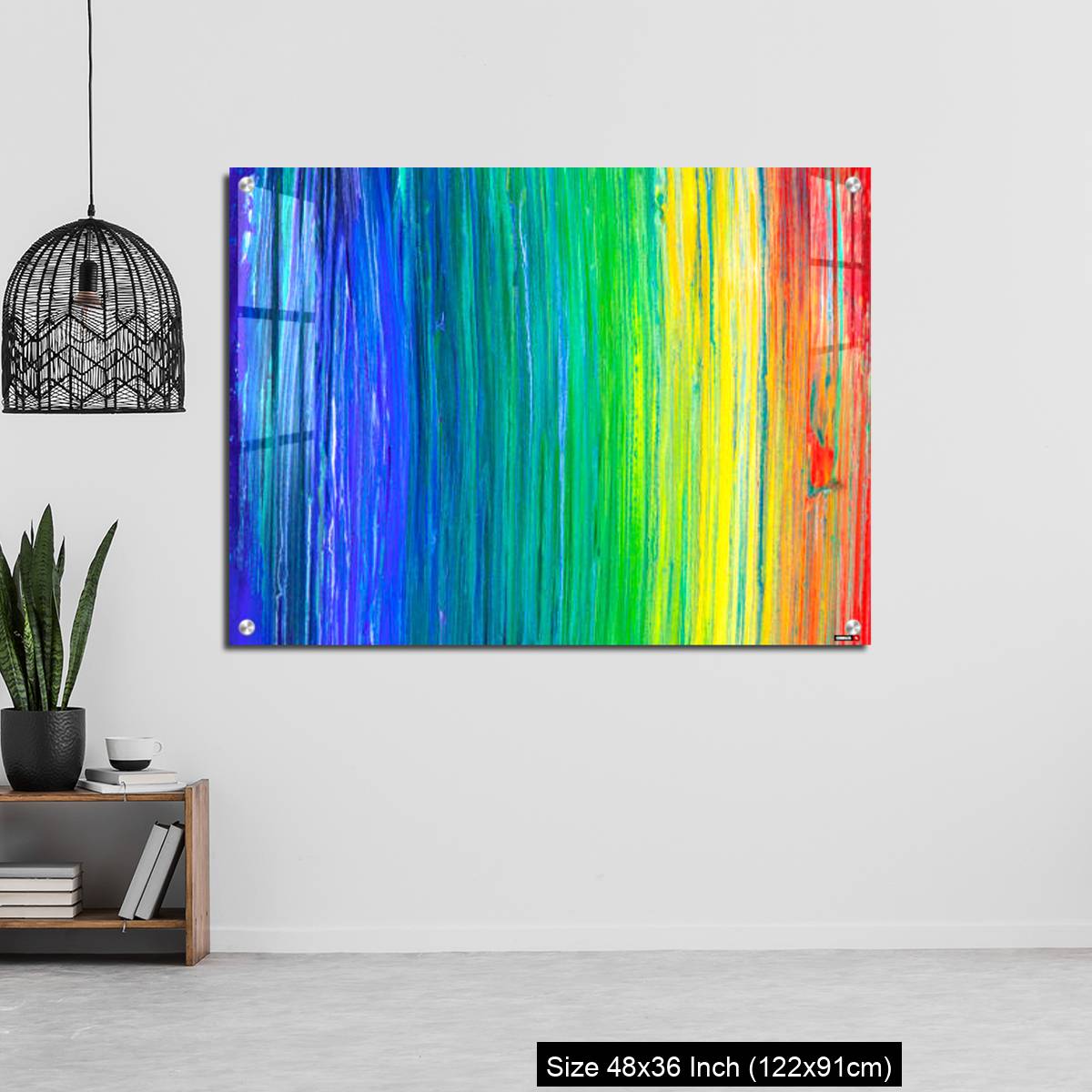 OMGs Acrylic Wall Decor – Brush stroke in rainbow colors colorful background. Symbol of childhood or equality - Image 6