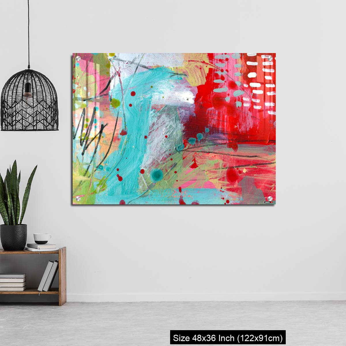 OMGs Acrylic Wall Decor – Detail of modern abstract mixed media art - Image 6